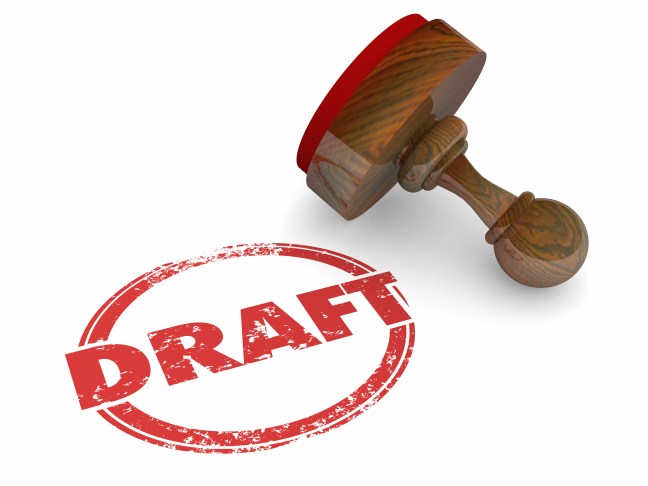 Draft Preliminary First Attempt Try Word Stamp 3d Illustration