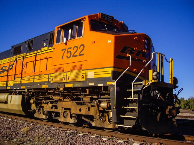 Engine of BNSF Freight Train Locomotive No. 7522